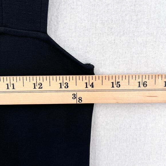 VINCE Sleeveless Midi Faux Wrap Dress Womens XXS Black Square Neck Cotton - Picture 11 of 13